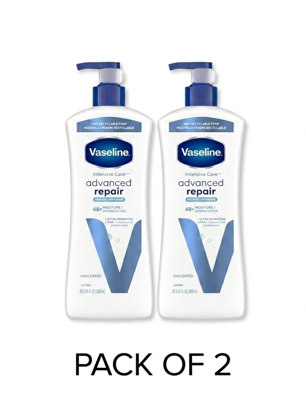 10 Vaseline Intensive Care Moisturizing Advance Repair Body Lotion - 20.3FL